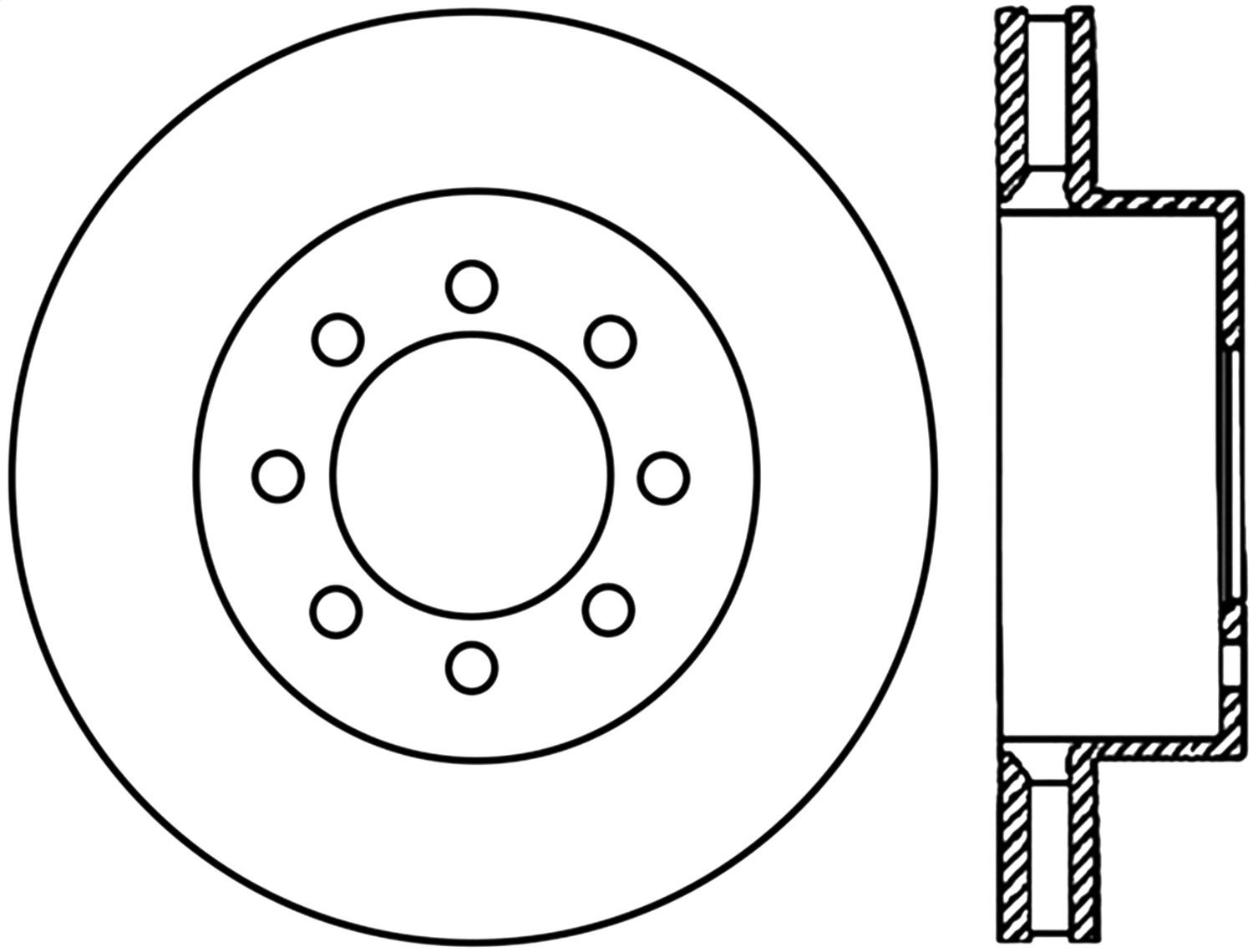 StopTech 128.65112R - Sport Cross Drilled Brake Rotor; Front Right