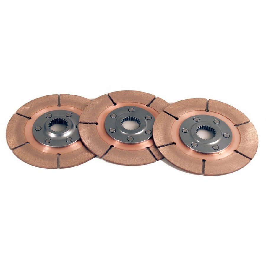 Tilton 64140-9-ACC-36 - Clutch Disc - Full Circle 6-Rivet - 5.5 in Diameter - 1-5/32 in x 26 Spline - Rigid Hub - Metallic -  Clutches - Set of 3