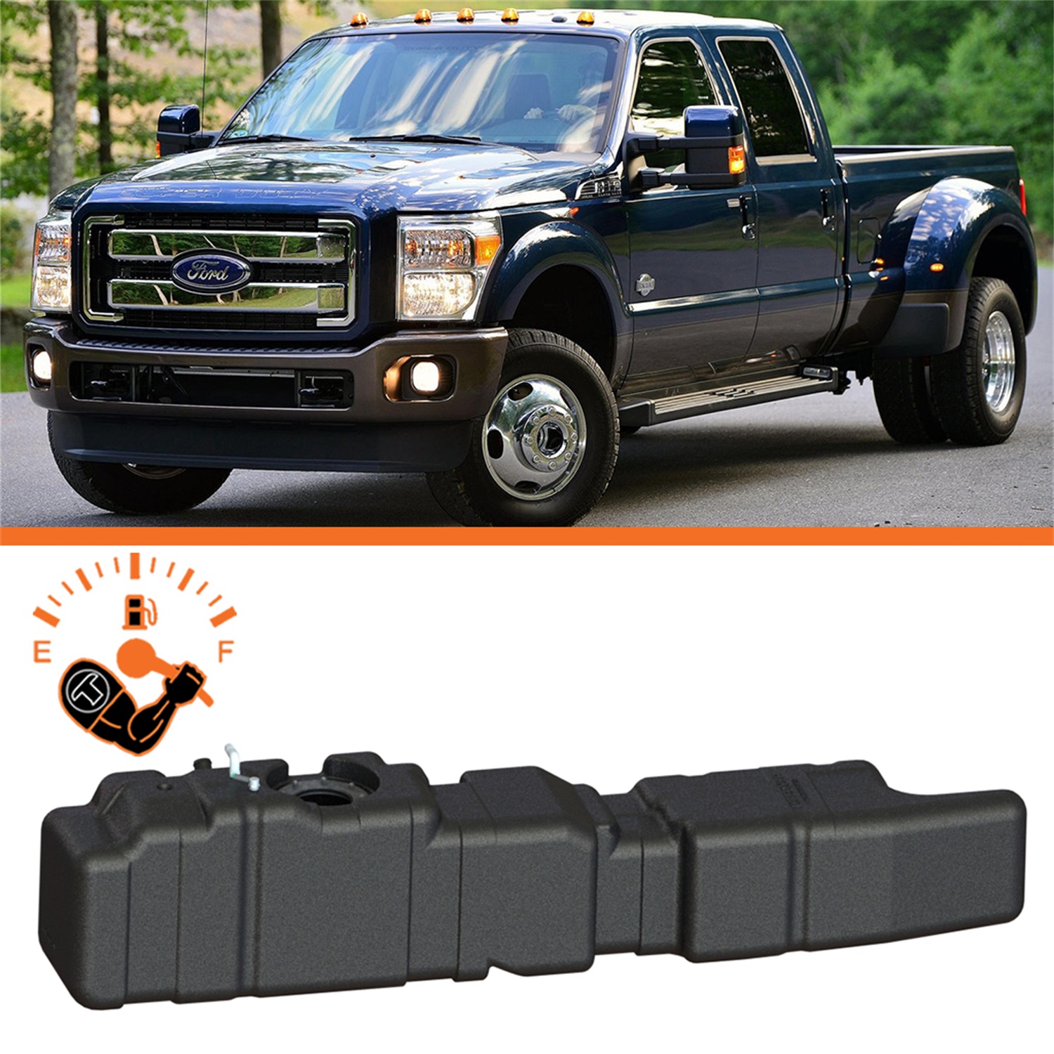 Titan Fuel Tanks 7020311 - 11-16 Ford F-250/F-350 PowerStroke Crew Cab Long Bed 65 Gallon XXL Mid-Ship Tank