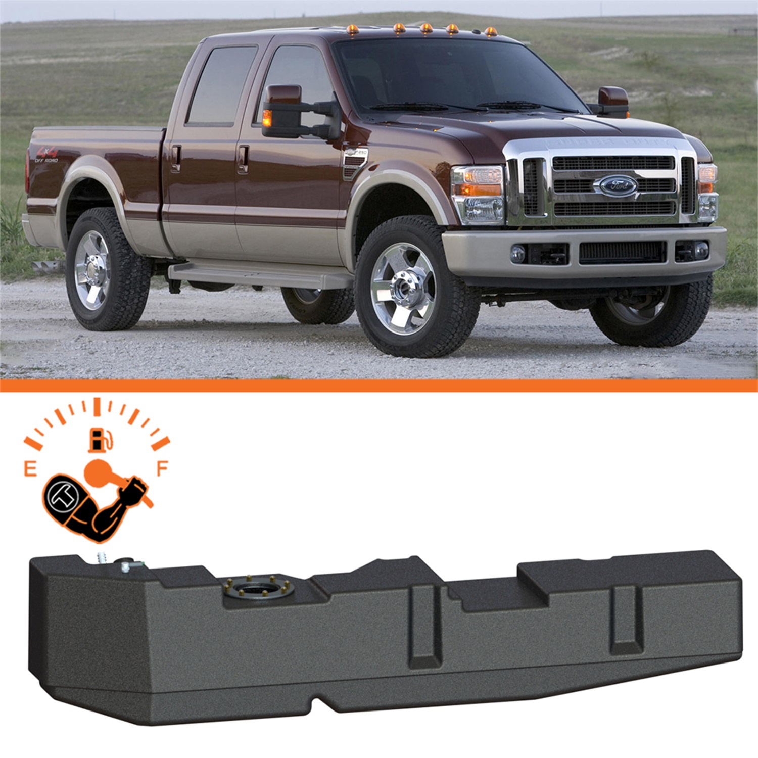 Titan Fuel Tanks 7020208 - 08-10 Ford F-250/F-350 PowerStroke Crew Cab Short Bed 51 Gallon XXL Mid-Ship Tank