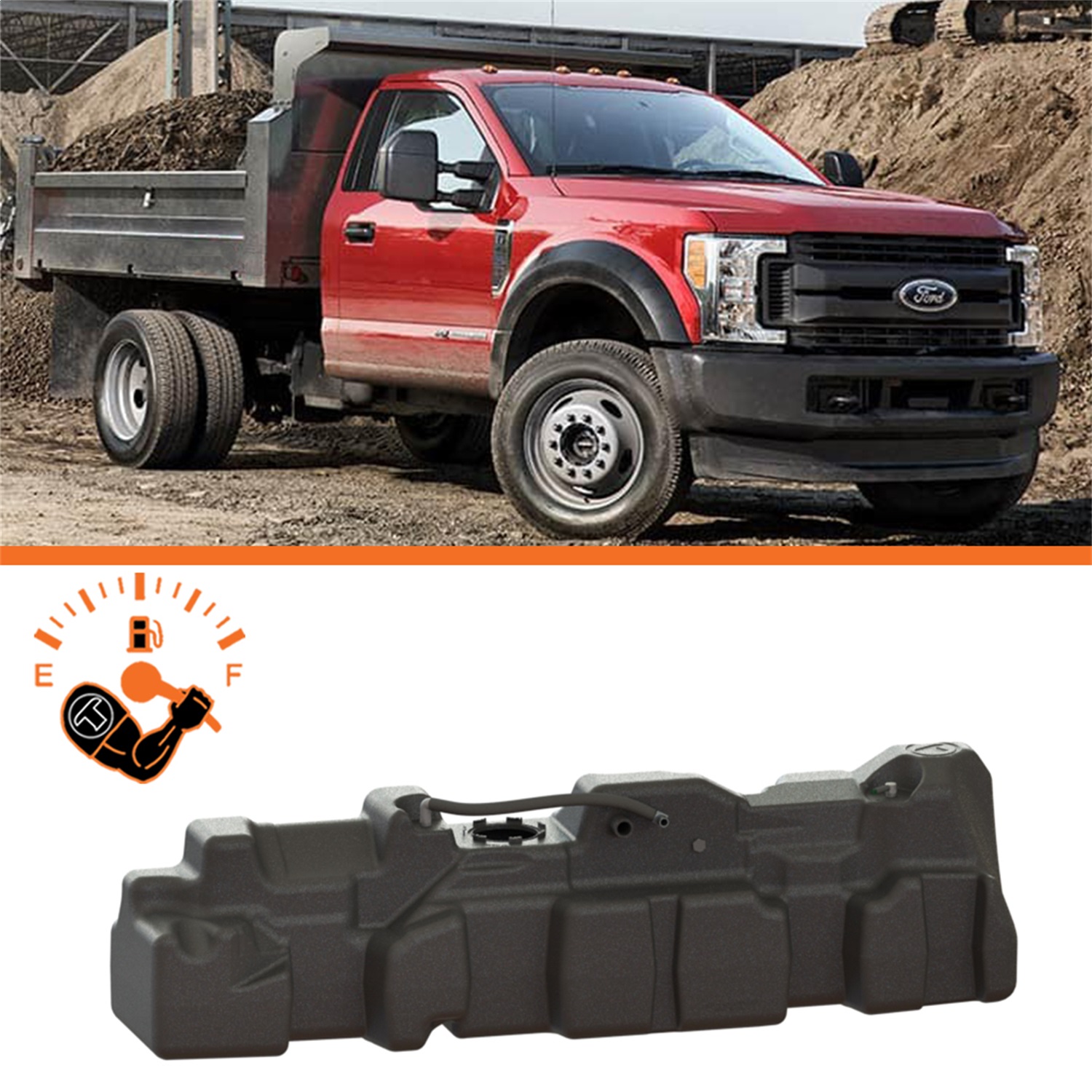 Titan Fuel Tanks 7020417 - 17-24 Ford Universal Cab & Chassis 40 Gallon XXL Mid-Ship Fuel Tank