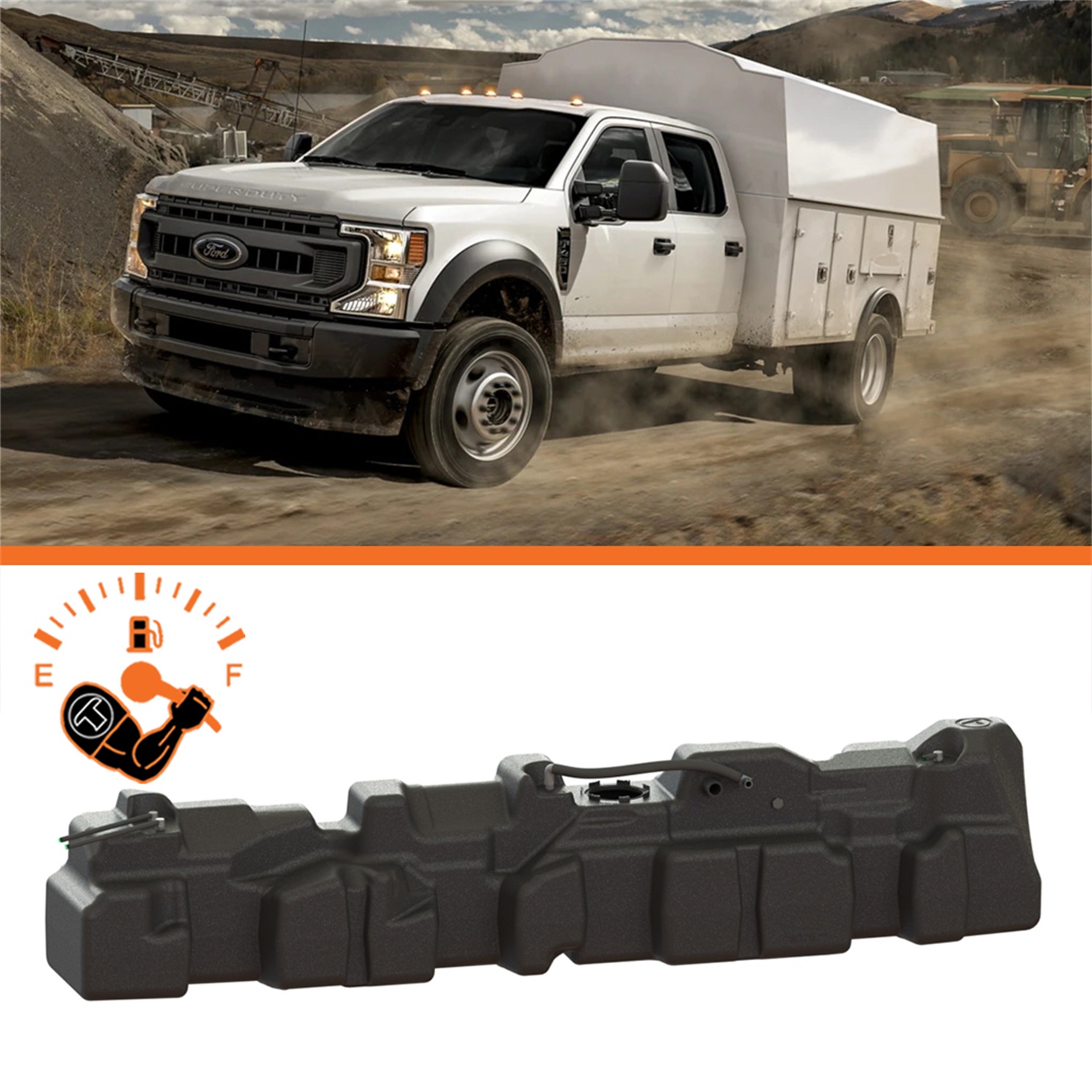 Titan Fuel Tanks 7020517 - 17-24 Ford 60in/80in Cab & Chassis 54 Gallon XXL Mid-Ship Fuel Tank