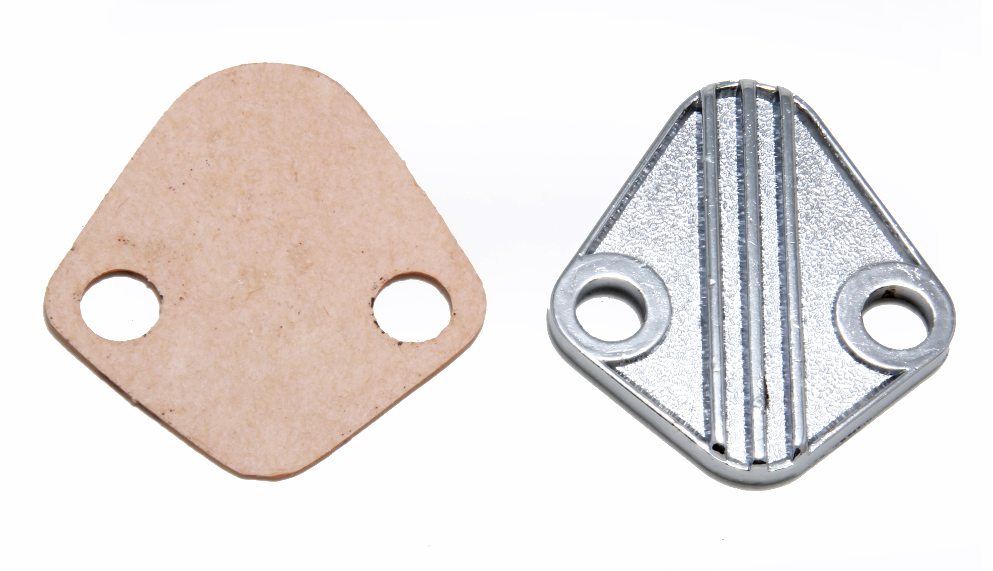 Trans-Dapt Performance 2058 - FUEL PUMP BLOCK-OFF PLATE; CUSTOM STYLE; BB CHEVY 396-454, V6 (OR OTHERS W/1-3/4 IN. CENTERS)- CHROME