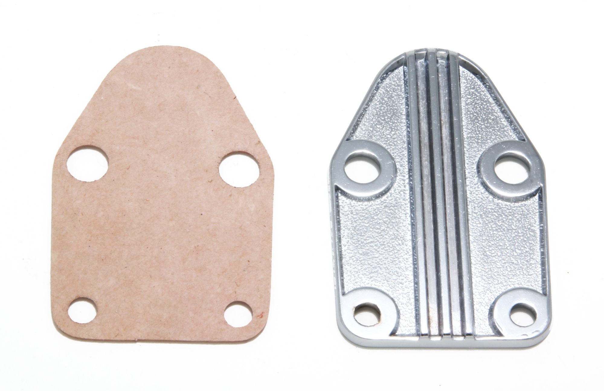 Trans-Dapt Performance 2057 - FUEL PUMP BLOCK-OFF PLATE; CUSTOM STYLE; SB CHEVY 283-400; STIPPLED DESIGN- CHROME