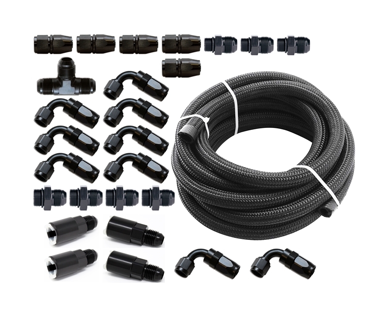 Torque Solution TS-SU-6FLK-AM-FF - Braided Fuel Line Kit for -6 Aeromotive FPR & Flex Fuel Kit - 02-14 Subaru WRX