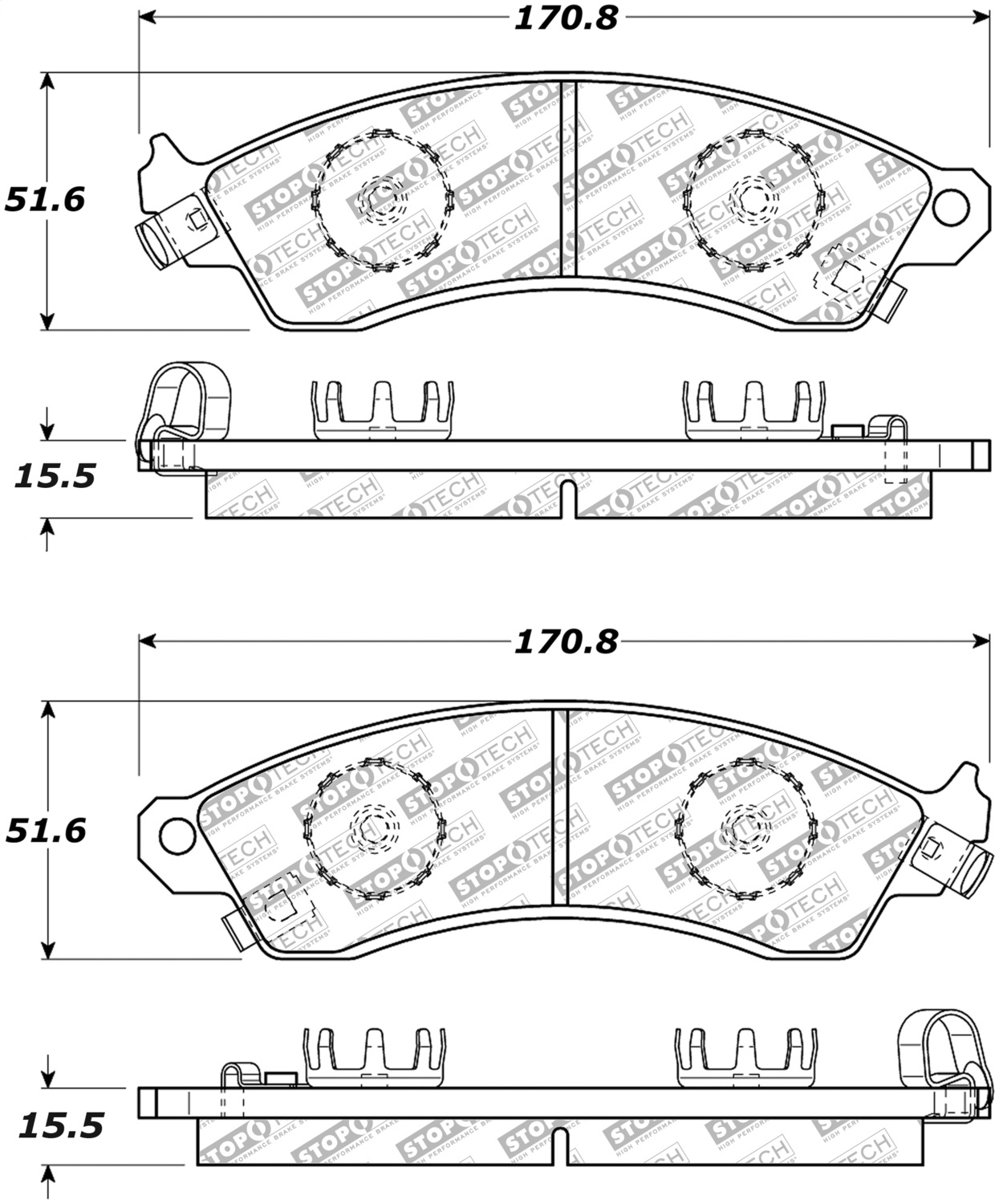 StopTech 305.04120 - Street Select Brake Pads - Rear