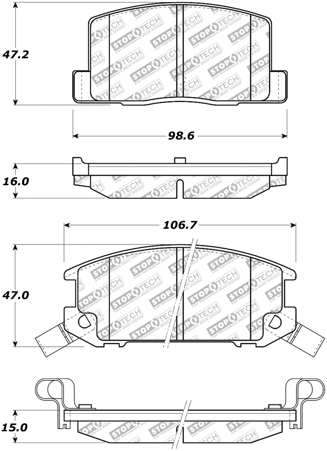 StopTech 305.03090 - Street Select Brake Pads with Hardware