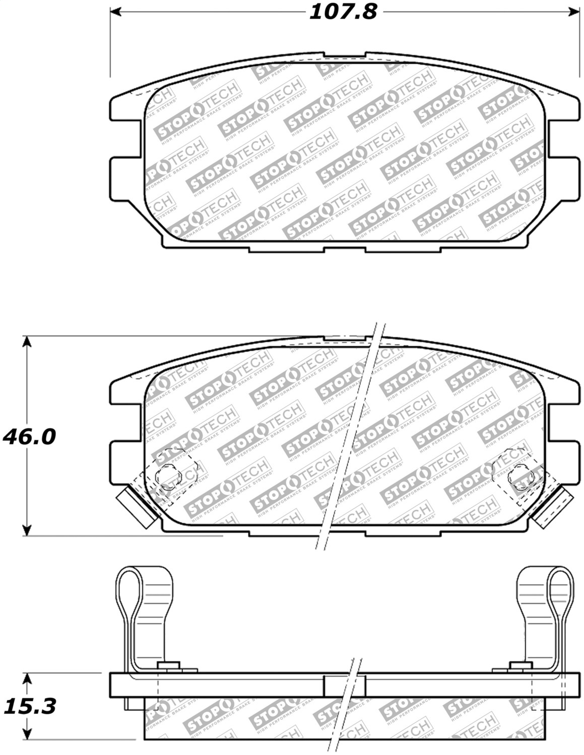 StopTech 305.05320 - Street Select Brake Pads with Hardware StopTech 305.05320 - Street Select Brake Pads with Hardware