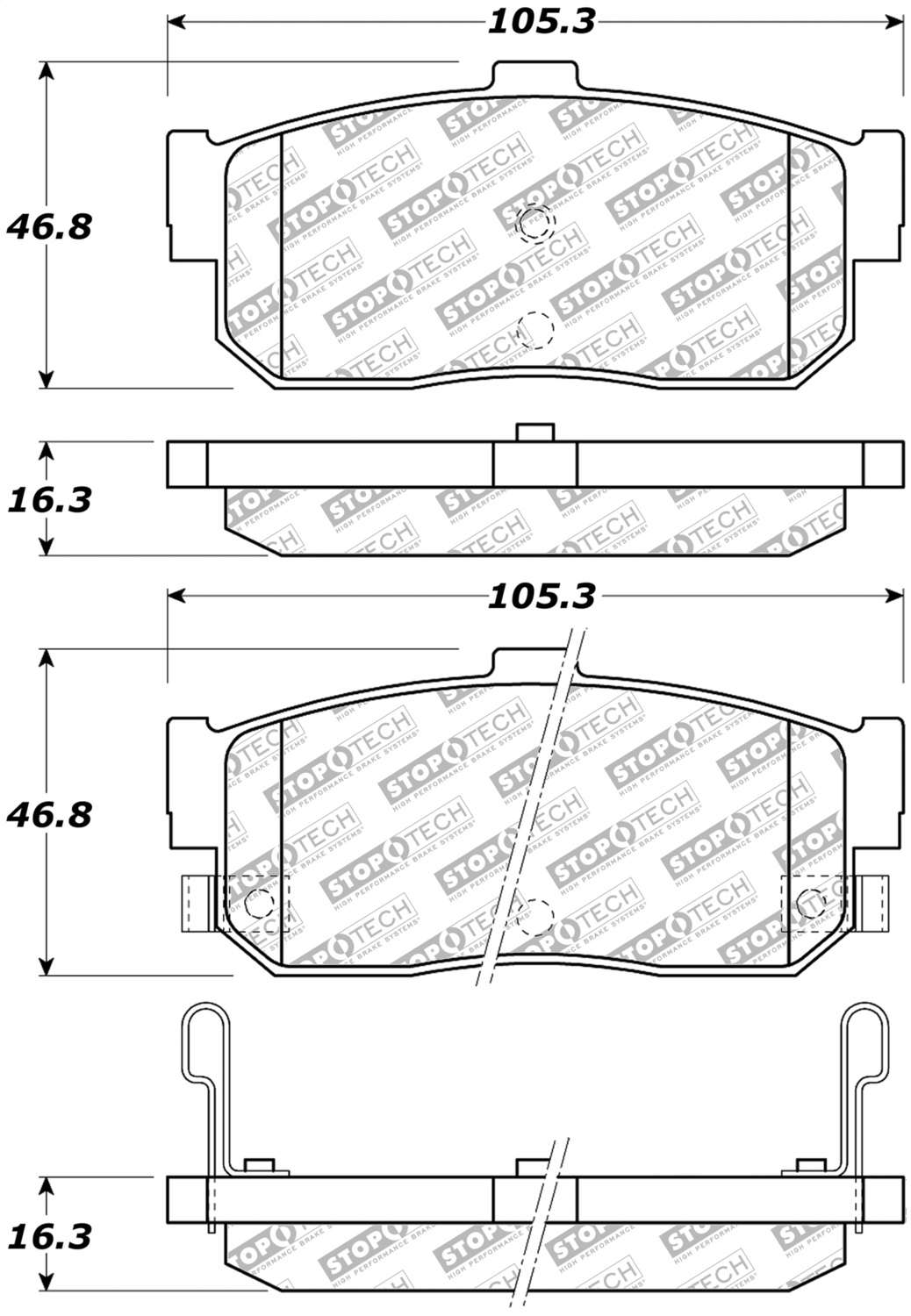 StopTech 305.05400 - Street Select Brake Pads with Hardware