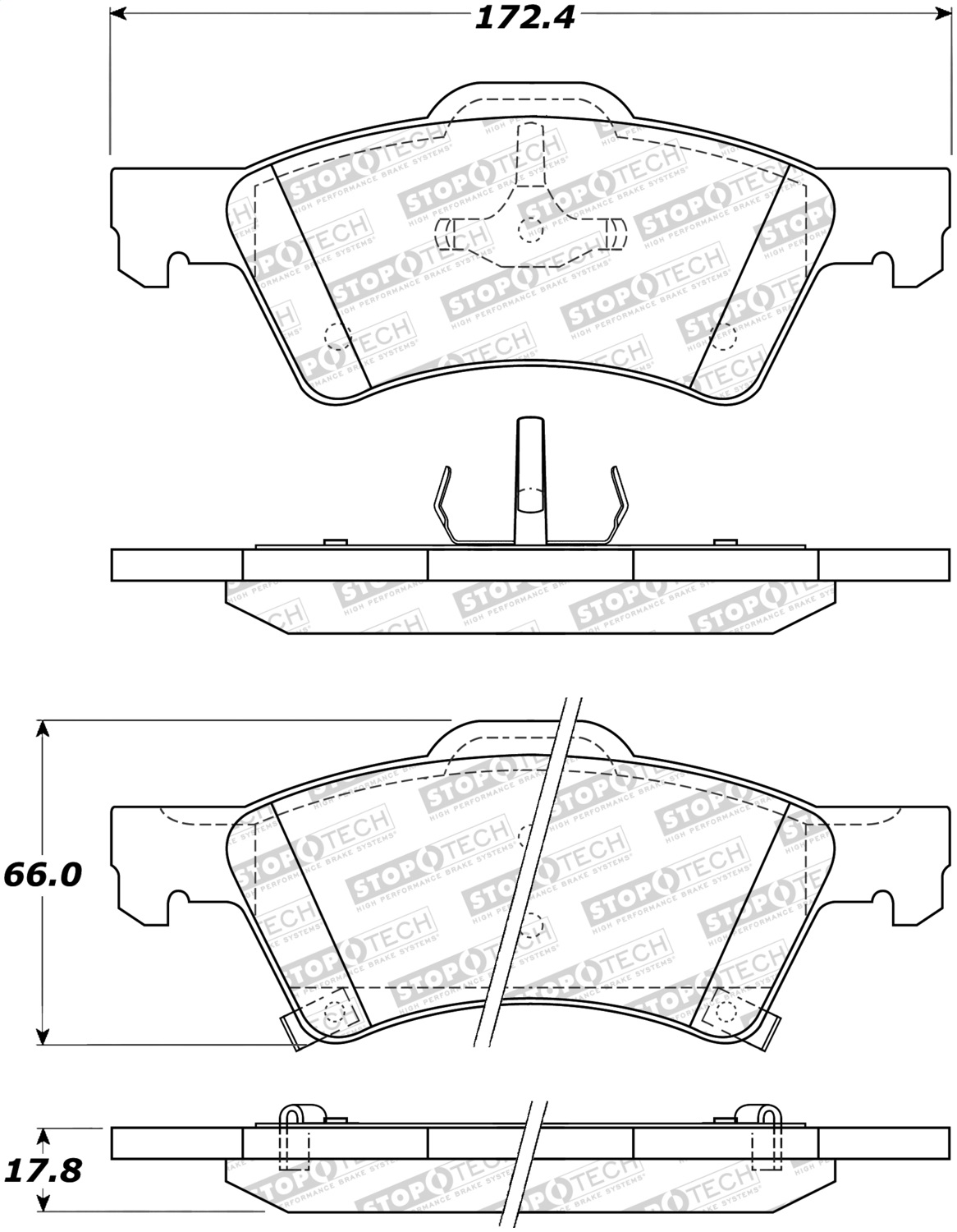 StopTech 305.08570 - Street Select Brake Pads StopTech 305.08570 - Street Select Brake Pads
