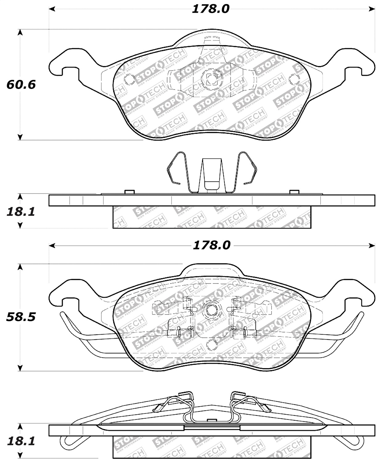 StopTech 305.08160 - Street Select Brake Pads - Front