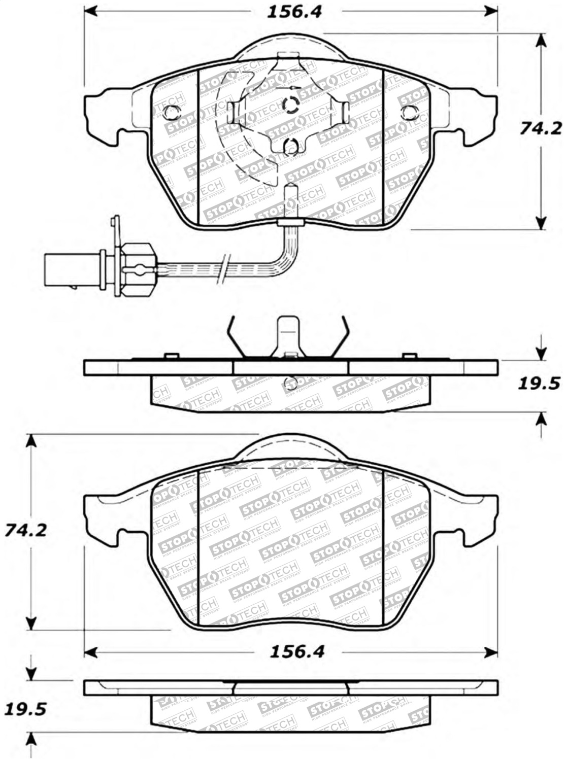StopTech 305.08400 - Street Select Brake Pads - Rear StopTech 305.08400 - Street Select Brake Pads - Rear