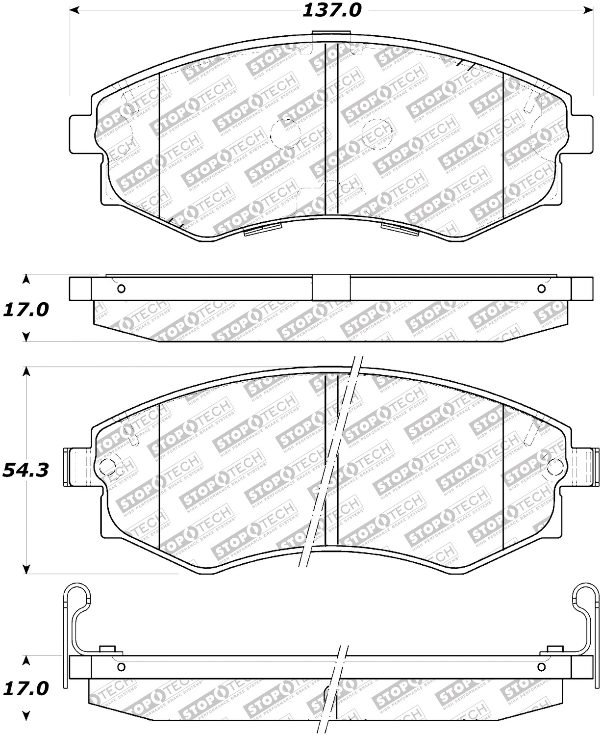 StopTech 305.07000 - Street Select Brake Pads - Rear