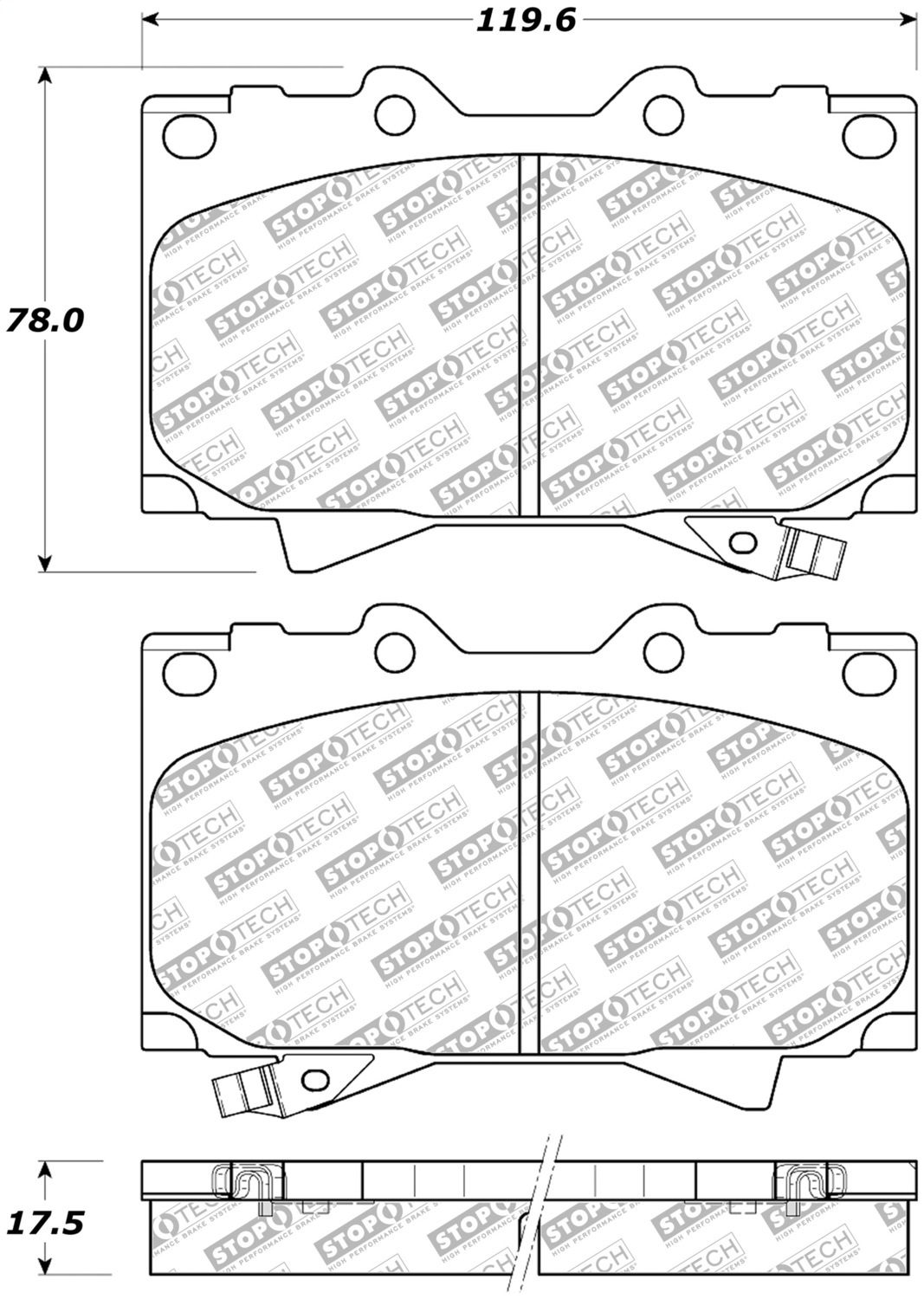 StopTech 305.07720 - Street Select Brake Pads with Hardware