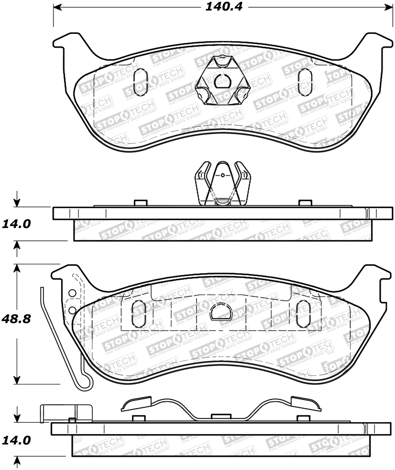 StopTech 305.09640 - Street Select Brake Pads StopTech 305.09640 - Street Select Brake Pads