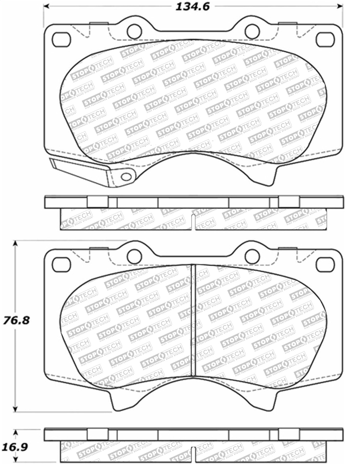 StopTech 305.09760 - Street Select Brake Pads with Hardware