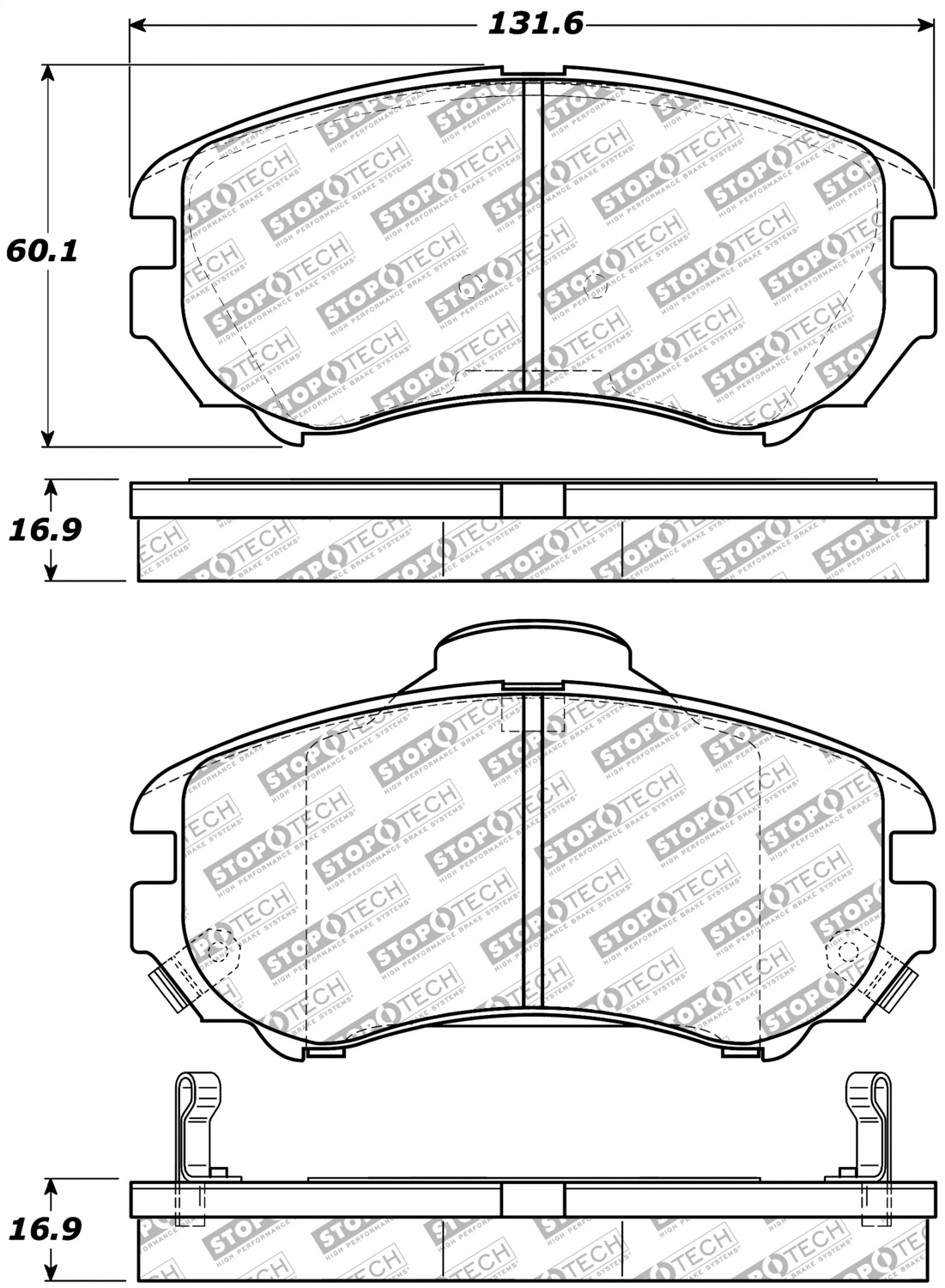 StopTech 305.09240 - Street Select Brake Pads - Front