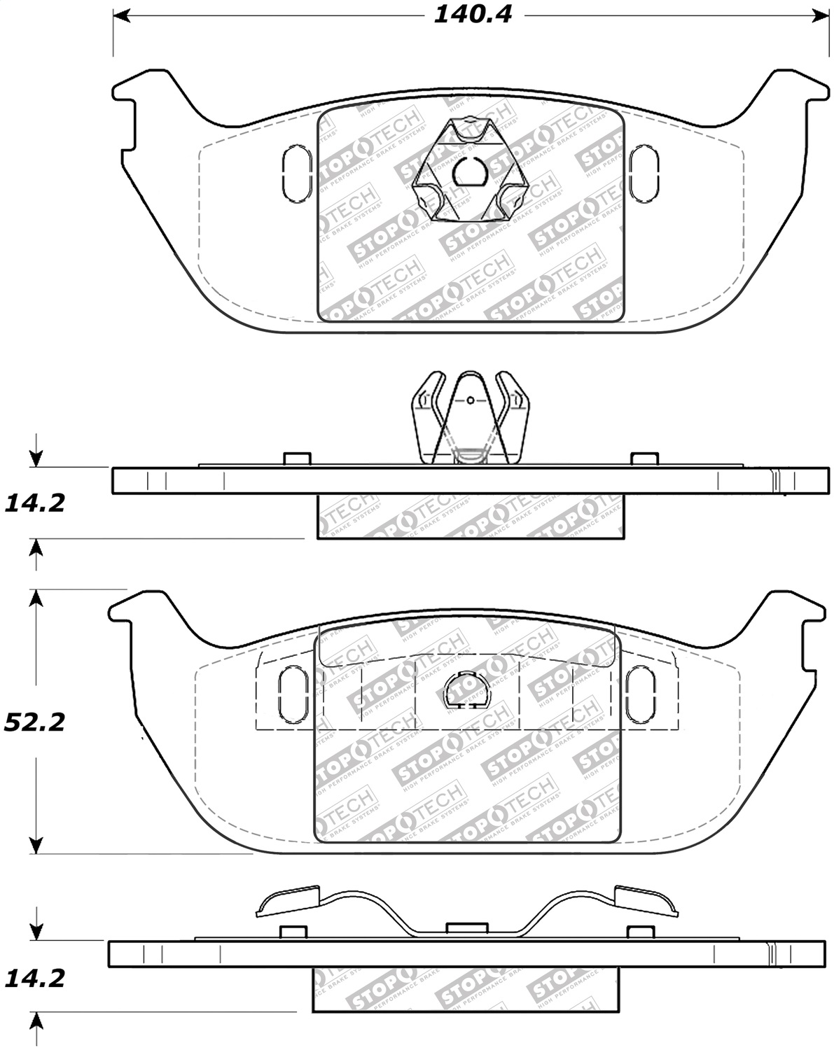 StopTech 305.09520 - Street Select Brake Pads with Hardware StopTech 305.09520 - Street Select Brake Pads with Hardware