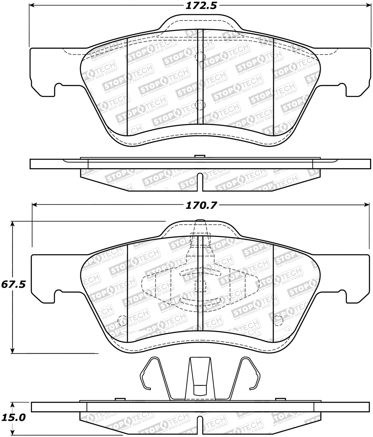 StopTech 305.10470 - Street Select Brake Pads StopTech 305.10470 - Street Select Brake Pads
