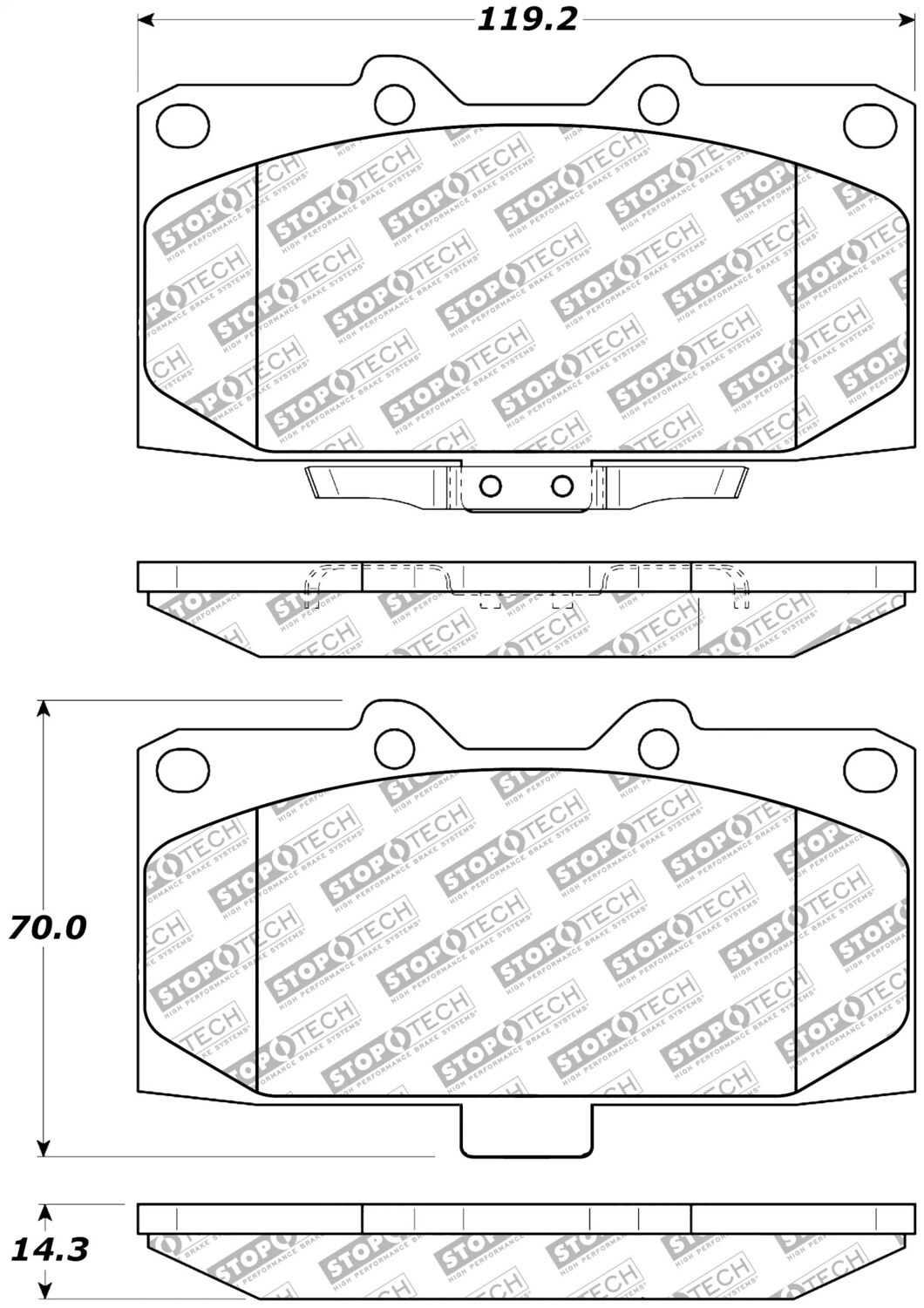 StopTech 305.11820 - Street Select Brake Pads with Hardware