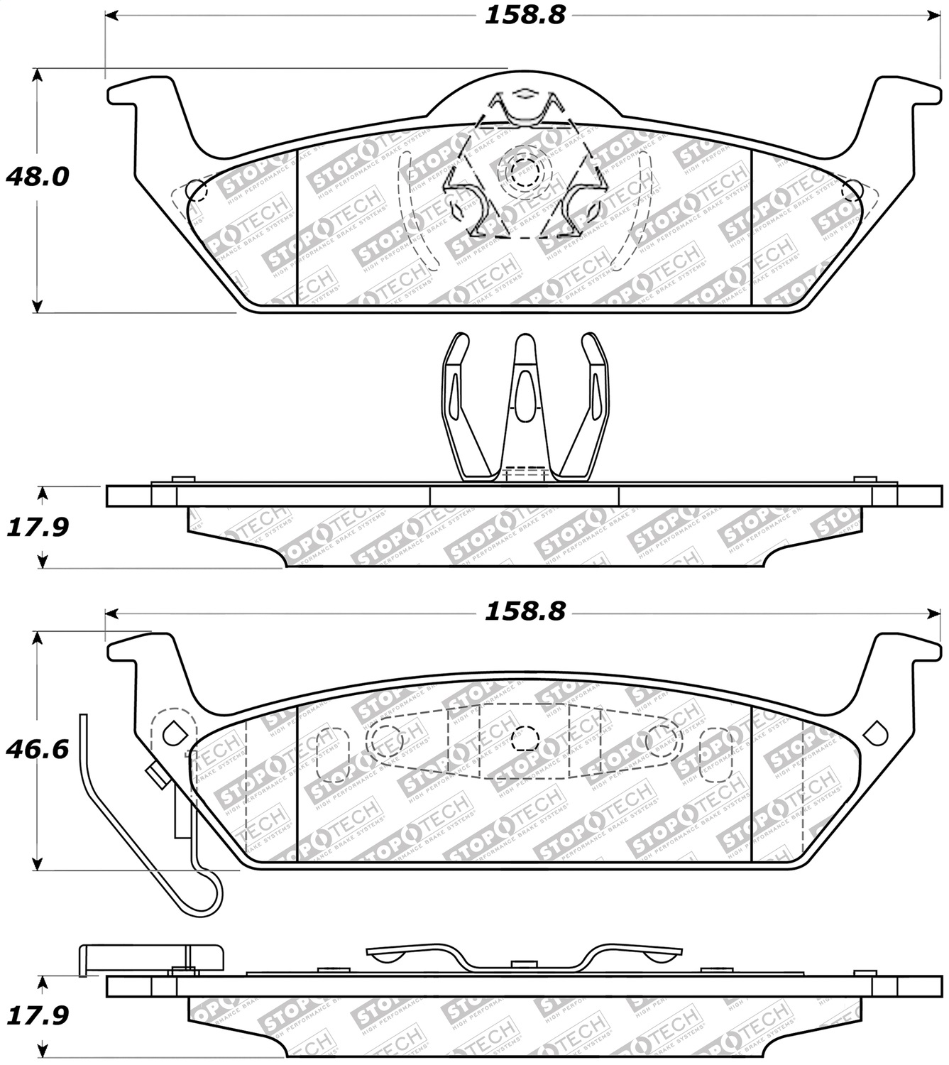 StopTech 305.10120 - Street Select Brake Pads - Front