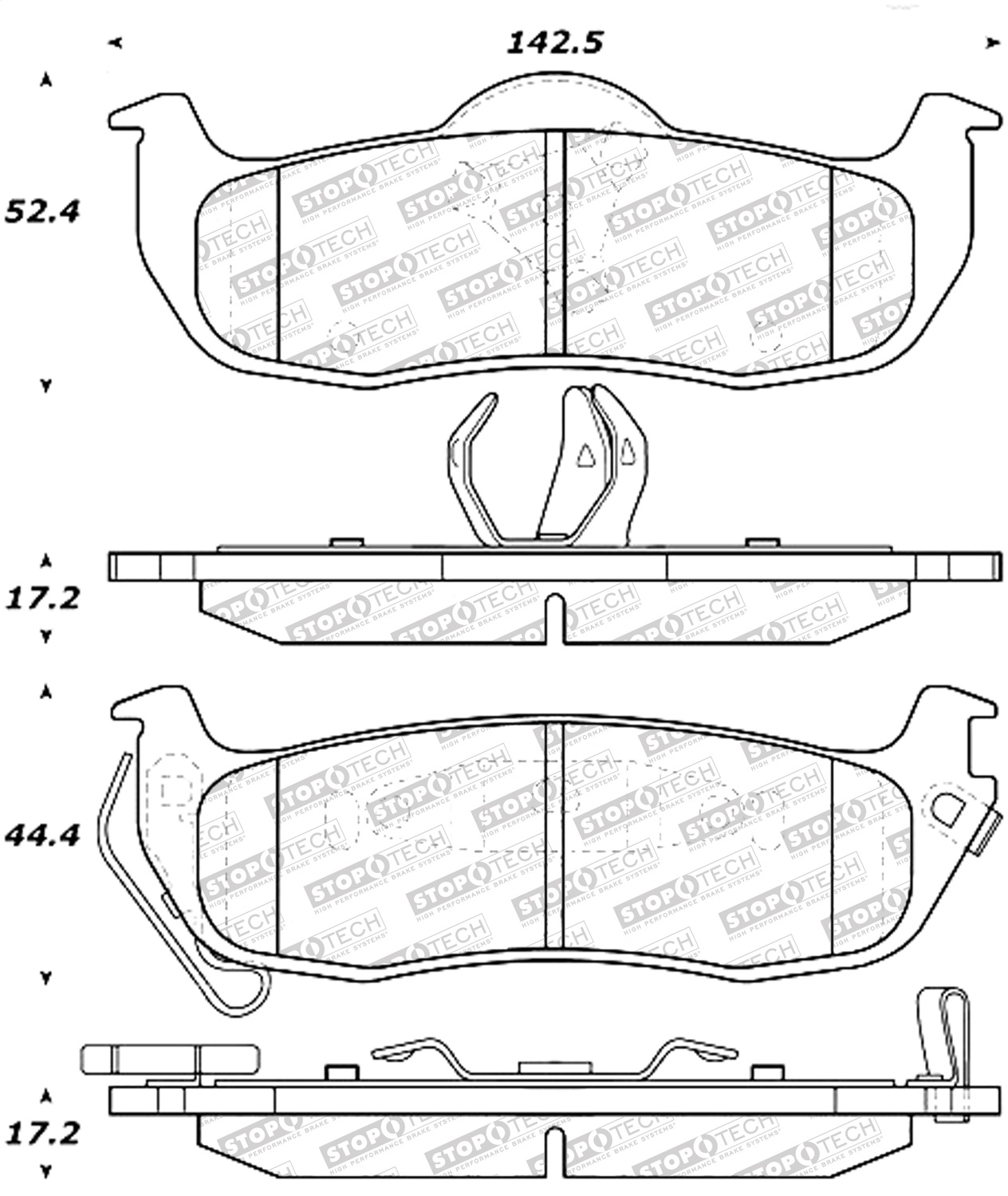StopTech 305.10410 - Street Select Brake Pads - Front