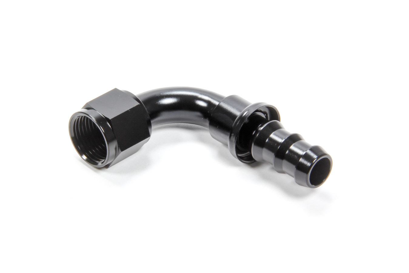 Triple X HF-19010BLK - #10 90 Degree Hose End Push Lock Triple X HF-19010BLK - #10 90 Degree Hose End Push Lock
