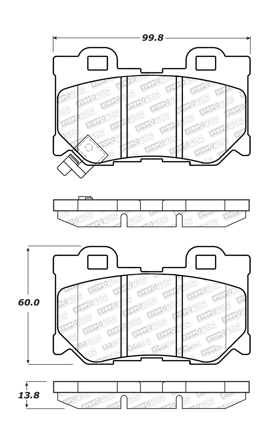 StopTech 305.13470 - Street Select Brake Pads with Hardware