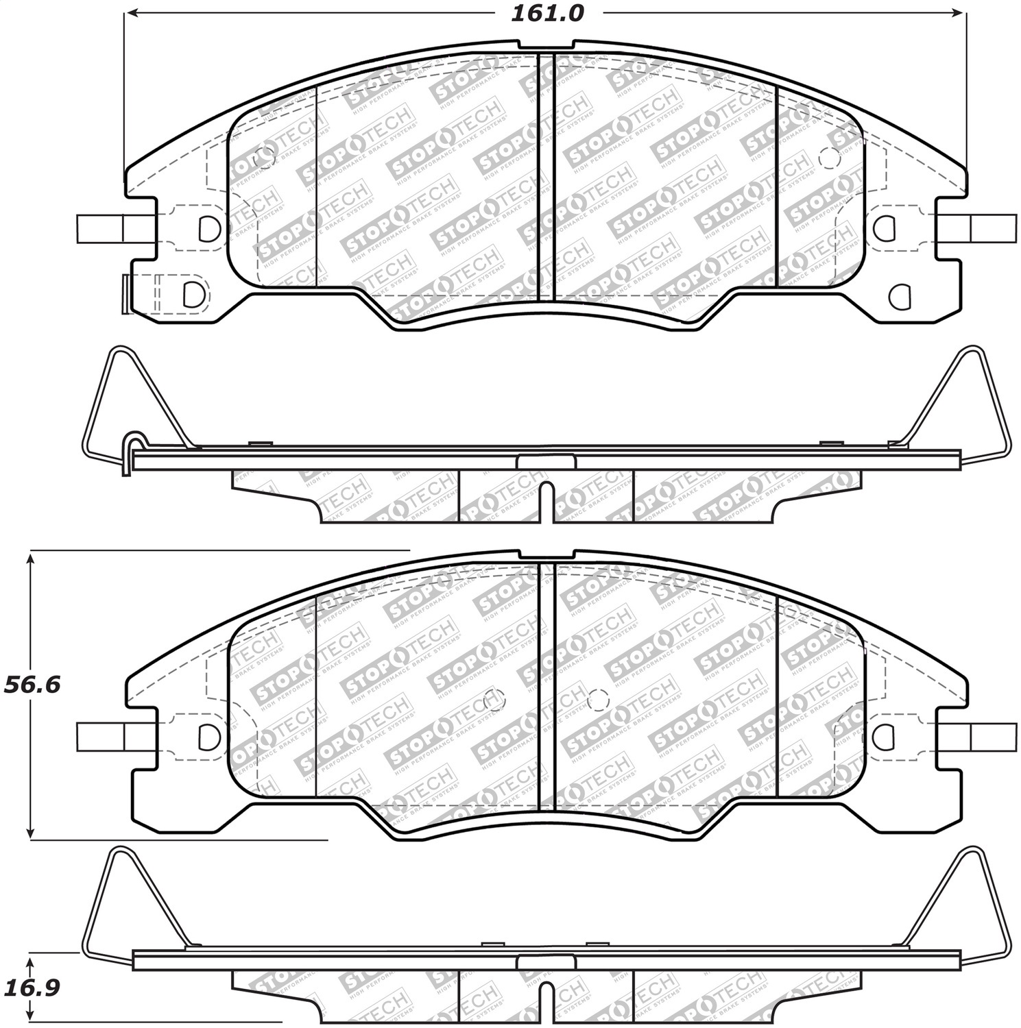 StopTech 305.13390 - Street Select Brake Pads with Hardware