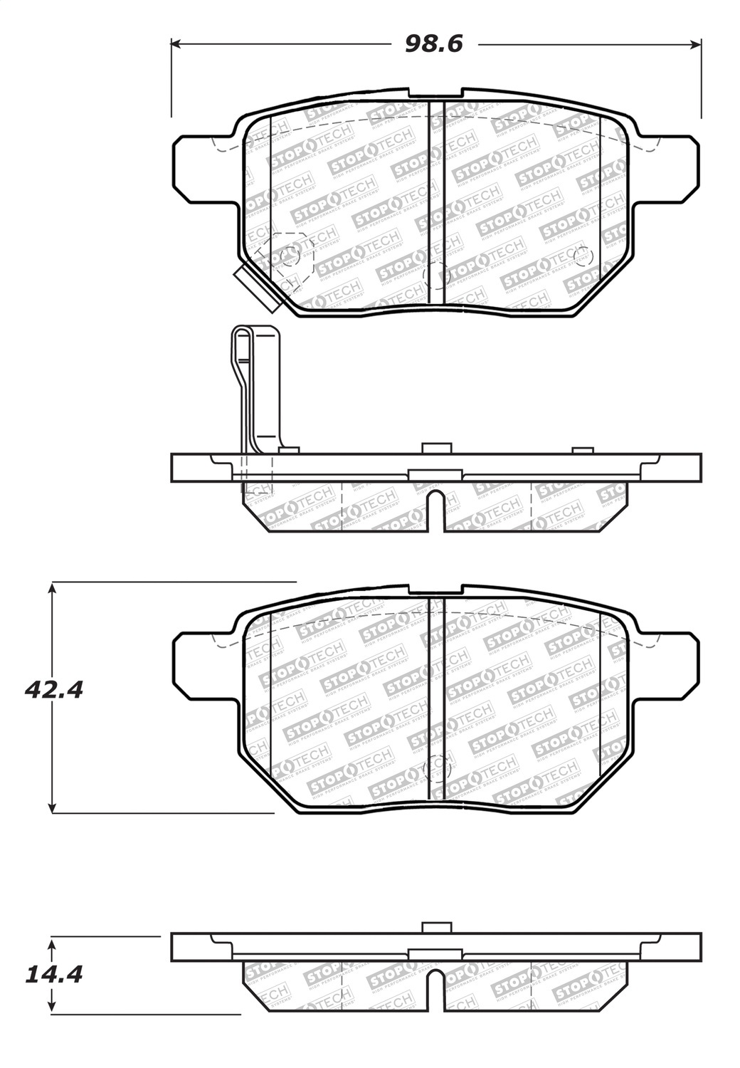 StopTech 305.13540 - Street Select Brake Pads with Hardware