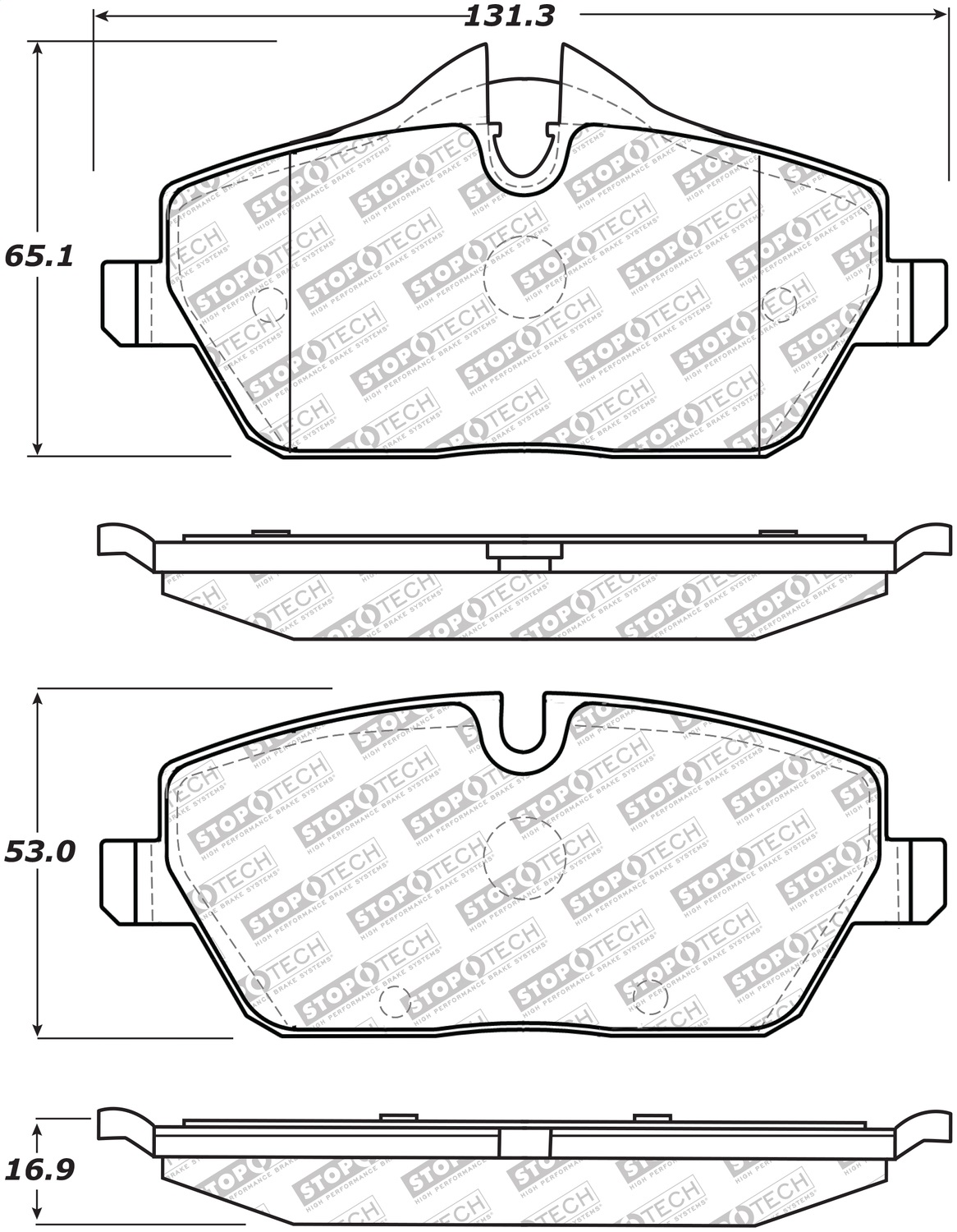 StopTech 305.13080 - Street Select Brake Pads with Hardware
