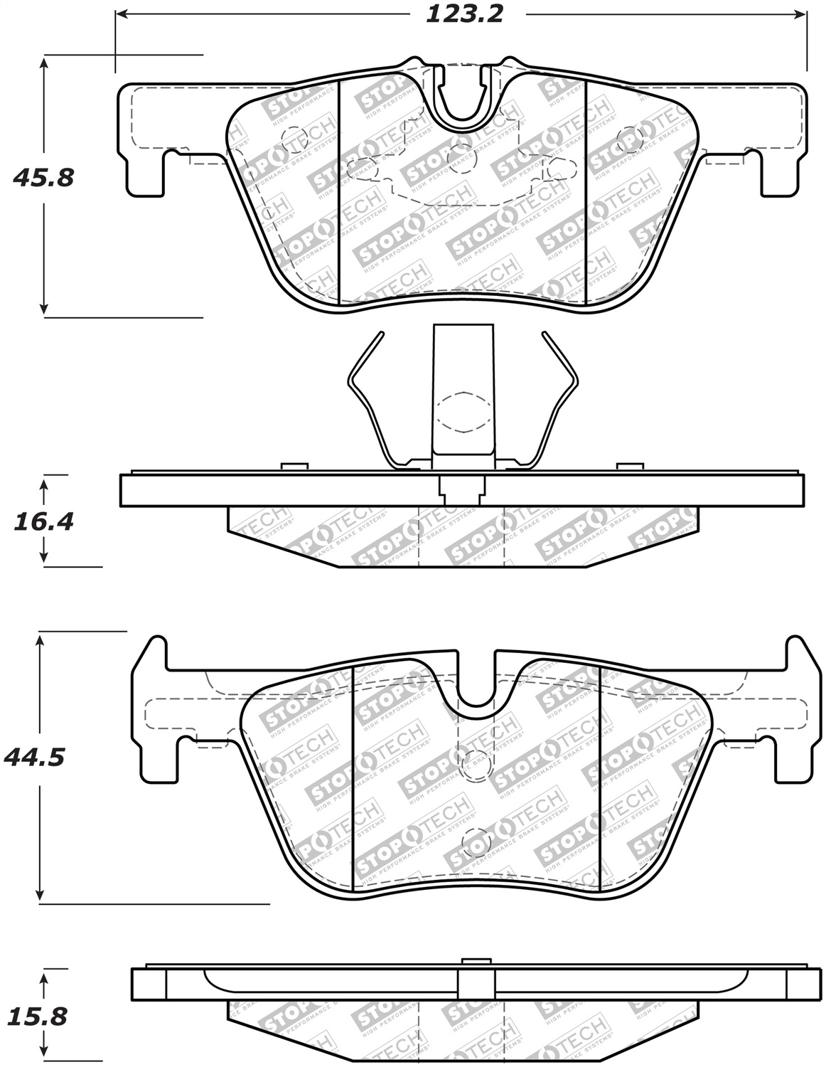 StopTech 305.16130 - Street Select Brake Pads w/Hardware - Rear