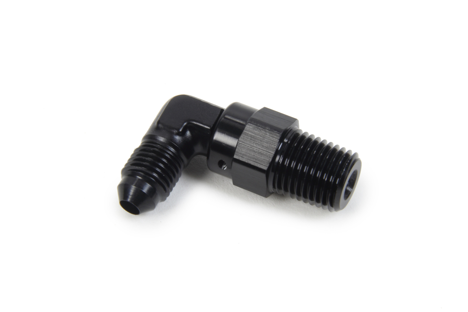 Triple X HF-93042BLK - AN to NPT Swivel 90 Deg #4 x 1/4 Triple X HF-93042BLK - AN to NPT Swivel 90 Deg #4 x 1/4