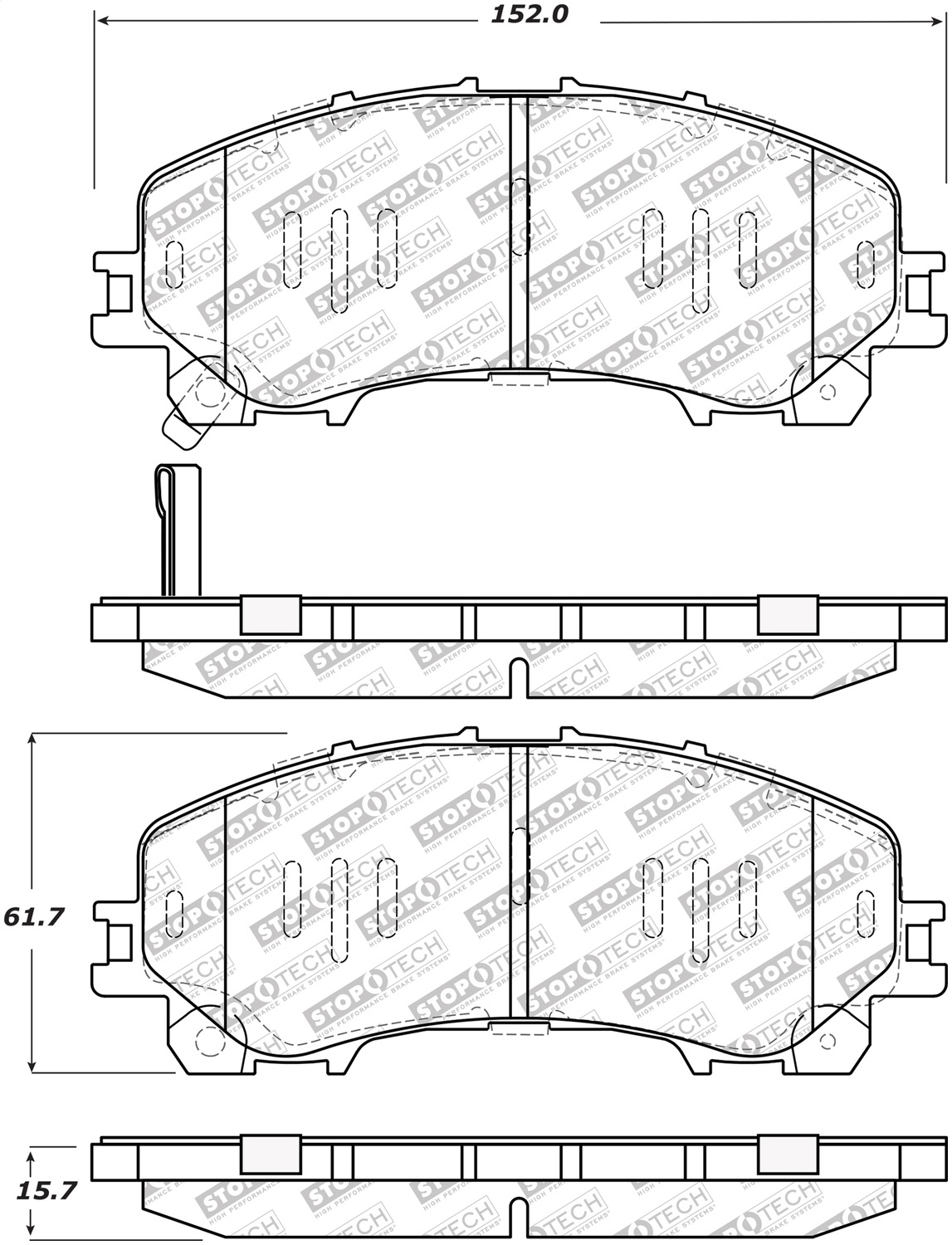 StopTech 305.17360 - Street Select 14-17 Infiniti Q50 Front Brake Pads