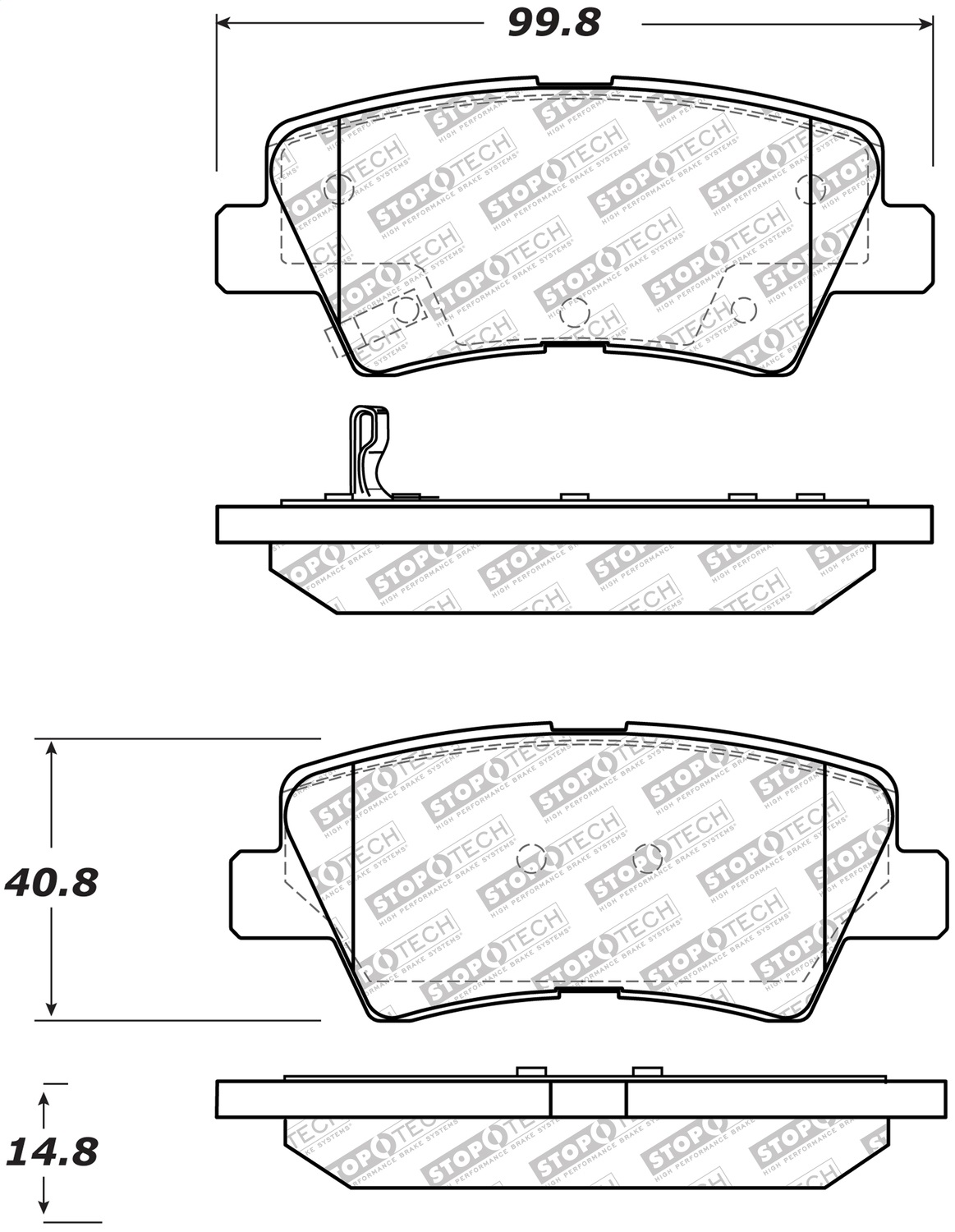 StopTech 305.15440 - Street Select Brake Pads with Hardware