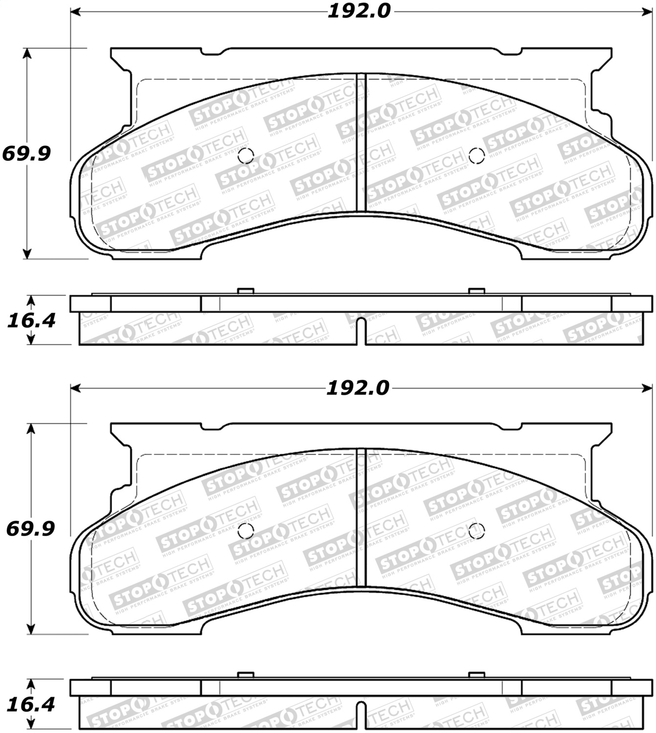 StopTech 308.04500 - Street Brake Pads