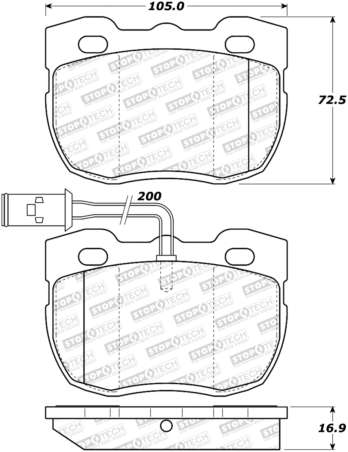 StopTech 308.05200 - Street Brake Pads - Front StopTech 308.05200 - Street Brake Pads - Front