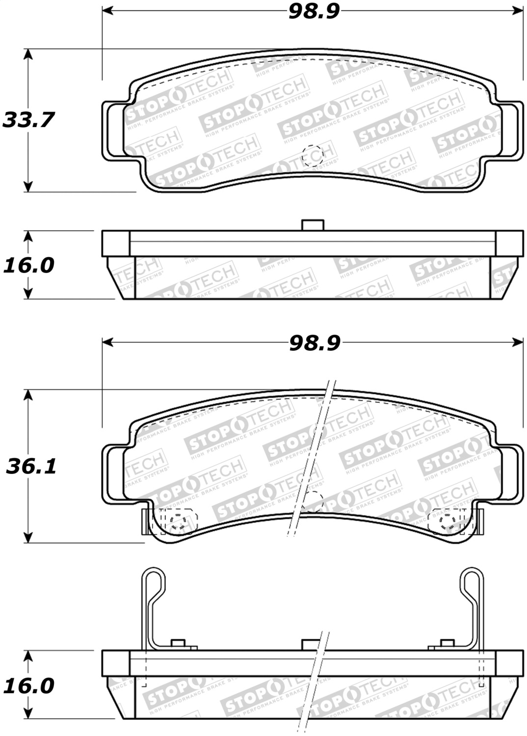StopTech 308.05110 - Street Brake Pads with Shims and Hardware