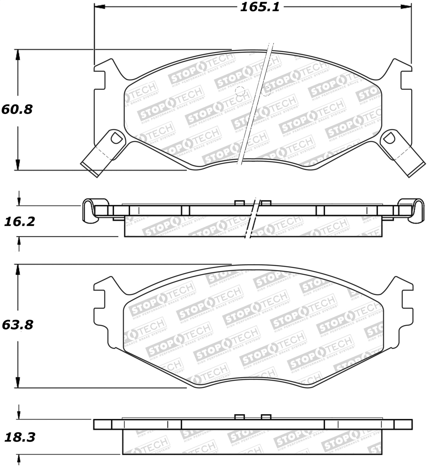 StopTech 308.05220 - Street Brake Pads - Front StopTech 308.05220 - Street Brake Pads - Front