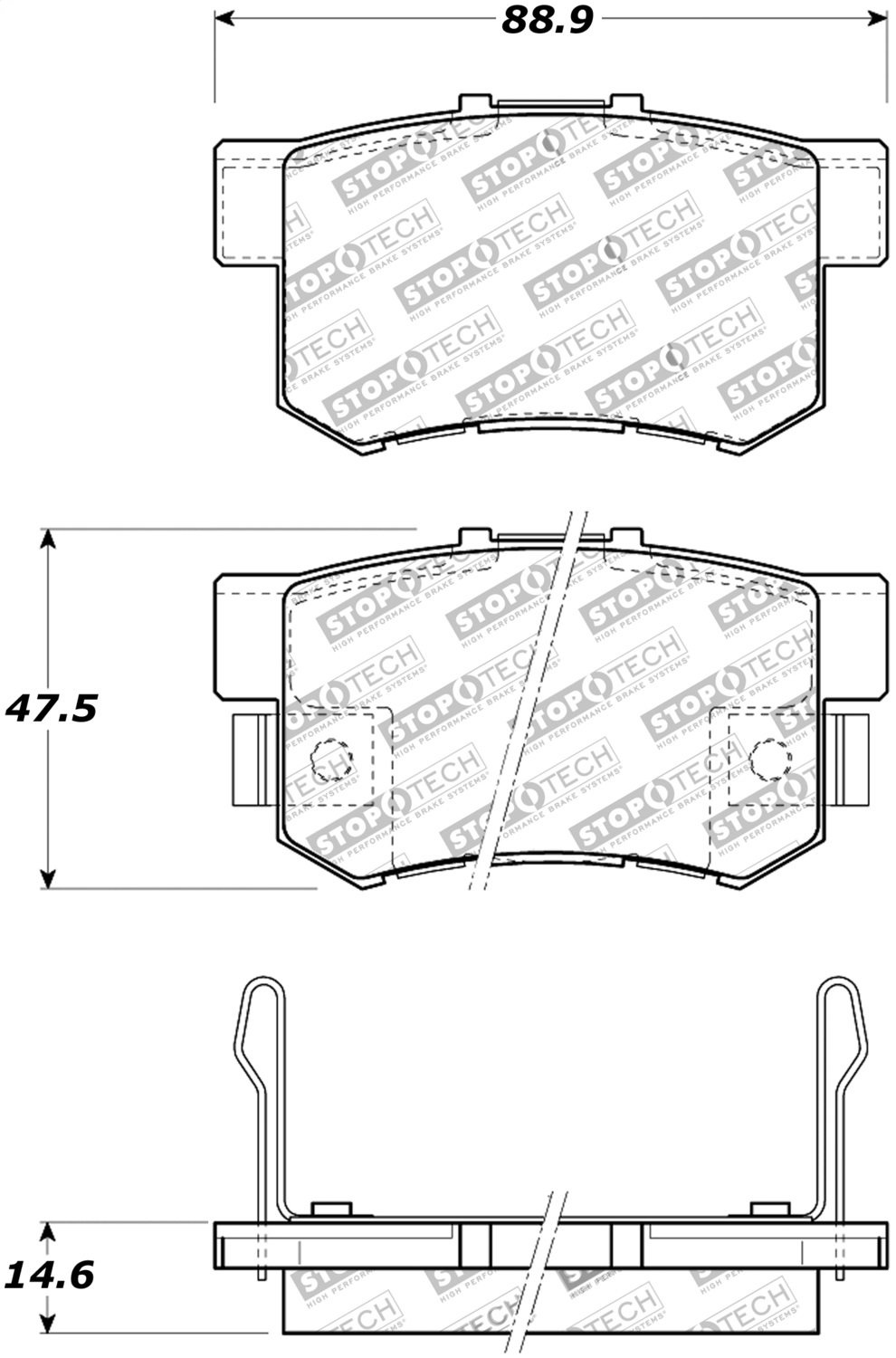 StopTech 308.05360 - Street Brake Pads with Shims and Hardware StopTech 308.05360 - Street Brake Pads with Shims and Hardware