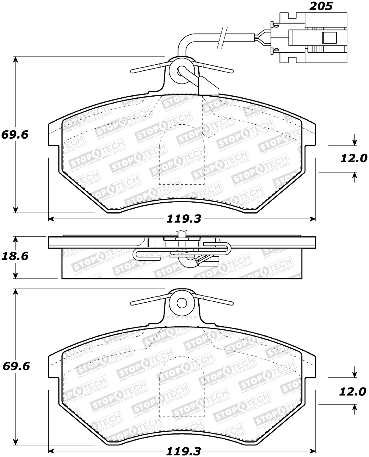 StopTech 308.06840 - Street Brake Pads with Shims and Hardware StopTech 308.06840 - Street Brake Pads with Shims and Hardware
