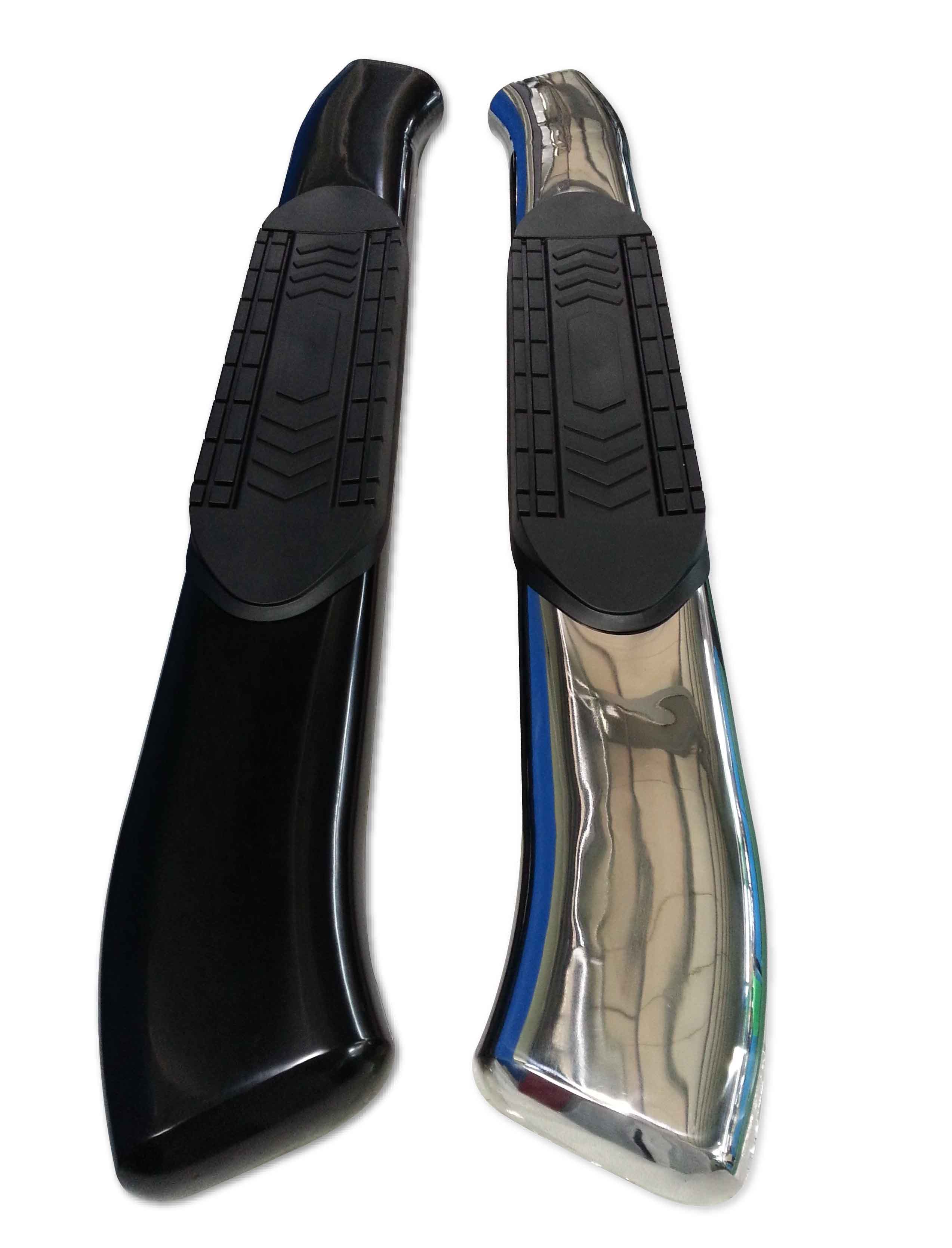 TrailFX G5007 - Sample of 6 In Oval Bent Pol Stain Steel and Black Side Bars And Display Rack TrailFX G5007 - Sample of 6 In Oval Bent Pol Stain Steel and Black Side Bars And Display Rack