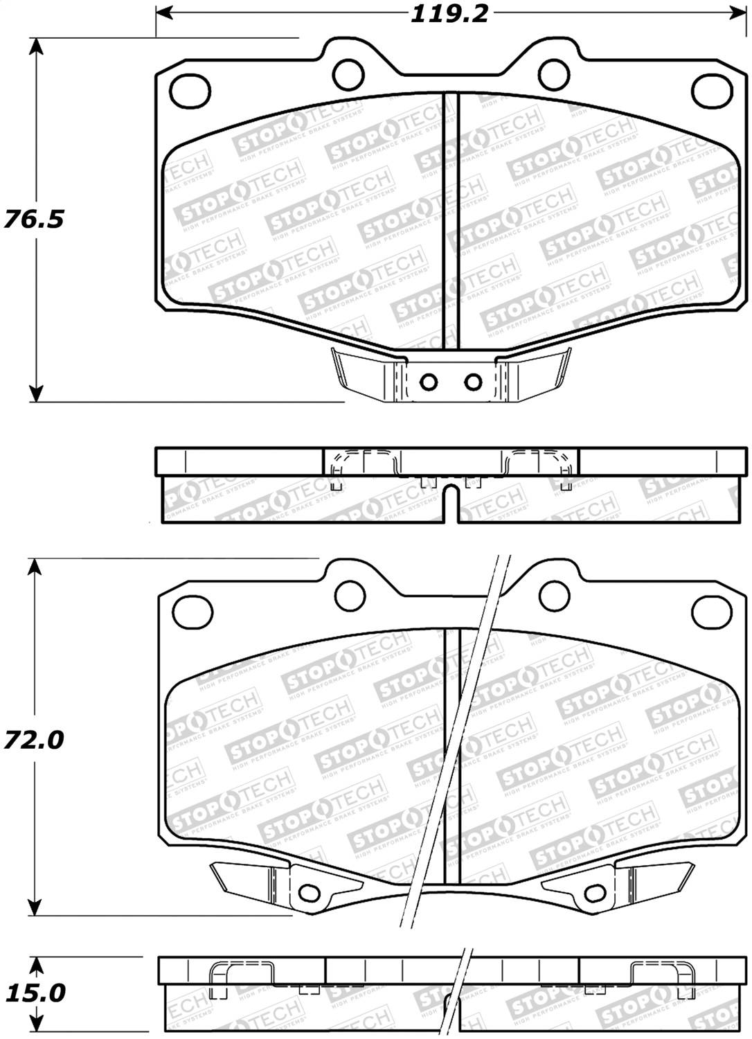 StopTech 308.06110 - Street Brake Pads - Front StopTech 308.06110 - Street Brake Pads - Front