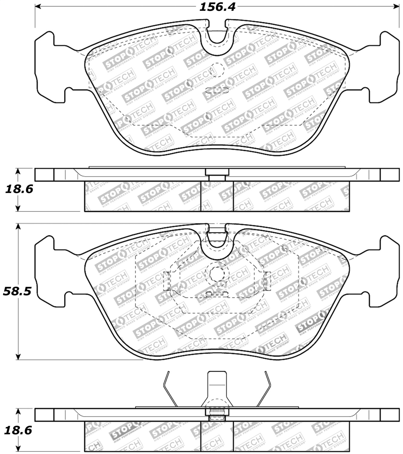 StopTech 308.06180 - Street Touring 98-04 Volvo S60/98-00 S70/98-00 V70 Front Brake Pads