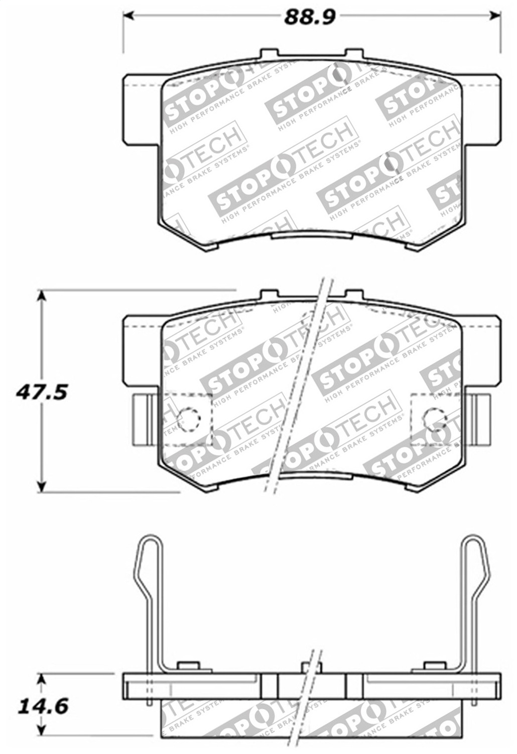 StopTech 308.05370 - Street Brake Pads with Shims and Hardware StopTech 308.05370 - Street Brake Pads with Shims and Hardware