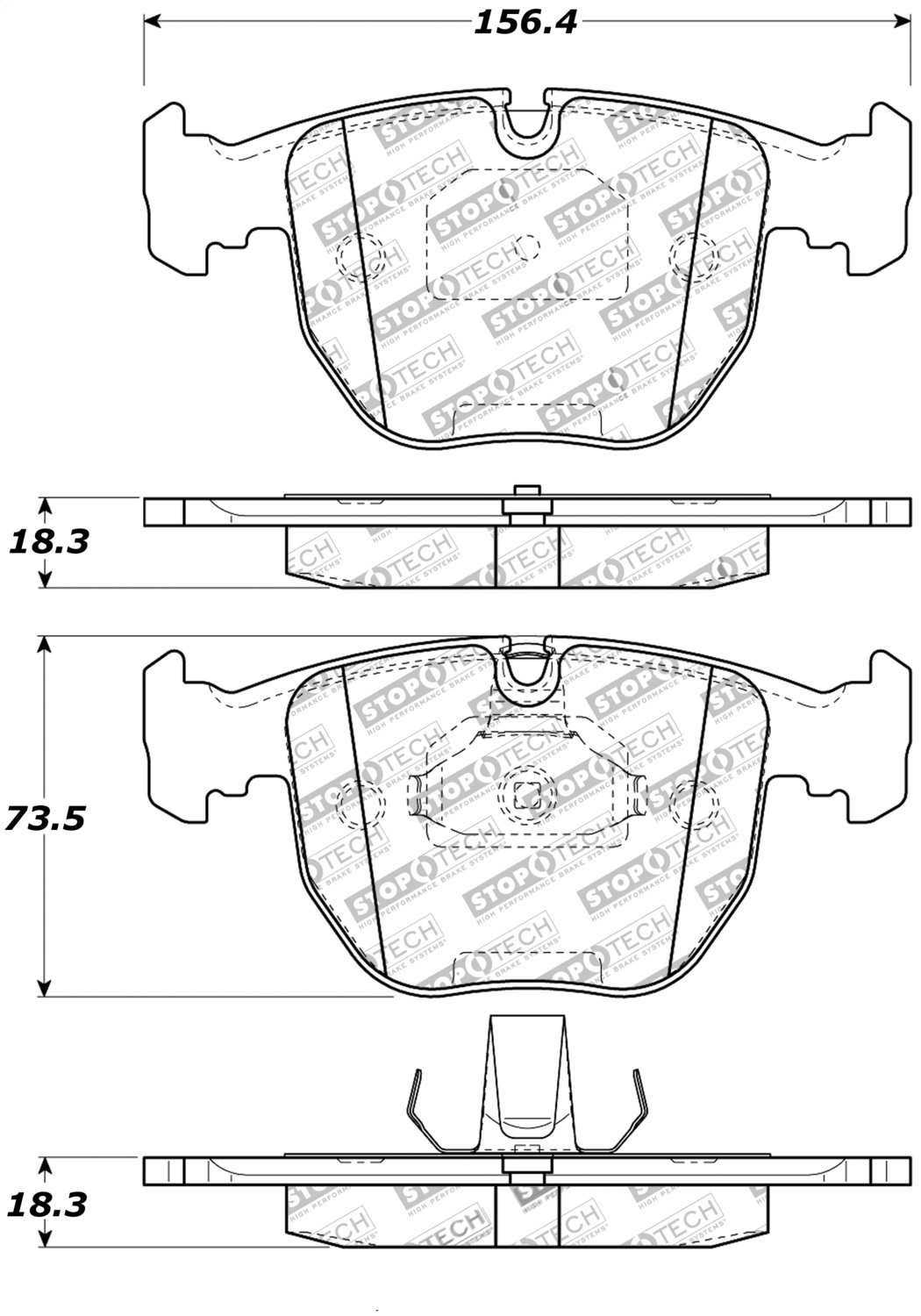 StopTech 308.06810 - Street Touring 00-04 BMW M5 E39 / 00-06 X5 Front Brake Pads