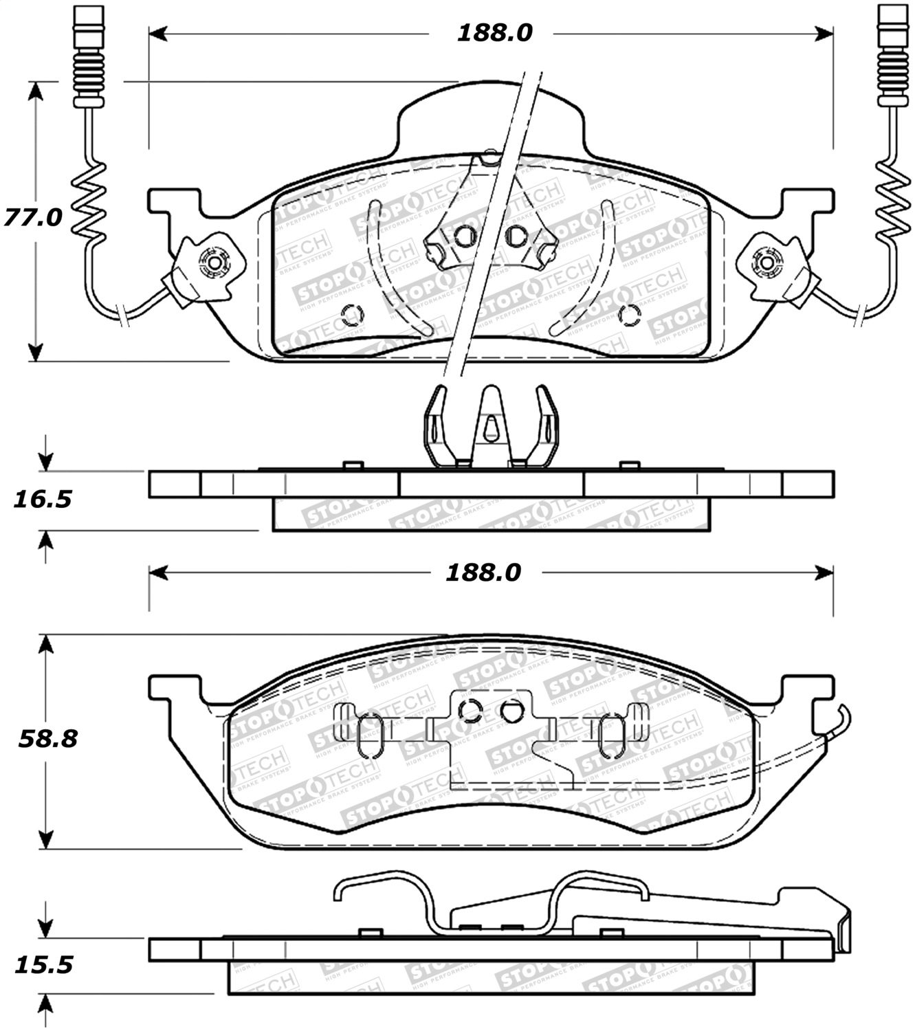 StopTech 308.07600 - Street Brake Pads