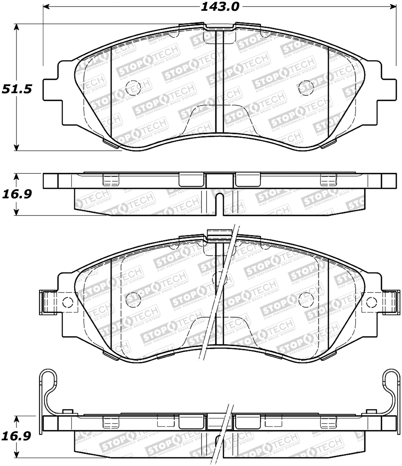 StopTech 308.07970 - Street Brake Pads