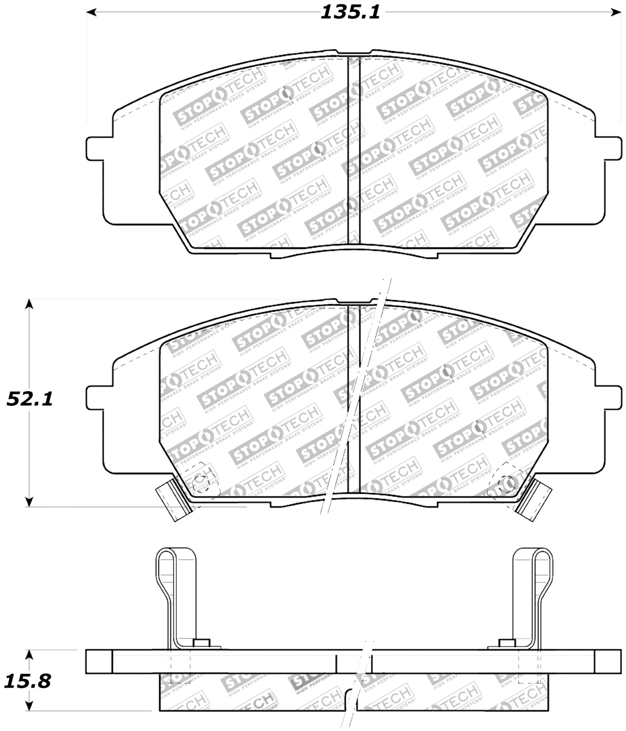 StopTech 308.08290 - Street Brake Pads with Shims and Hardware StopTech 308.08290 - Street Brake Pads with Shims and Hardware