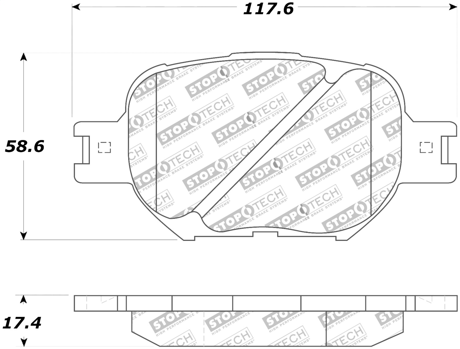 StopTech 308.08170 - Street Brake Pads with Shims and Hardware StopTech 308.08170 - Street Brake Pads with Shims and Hardware